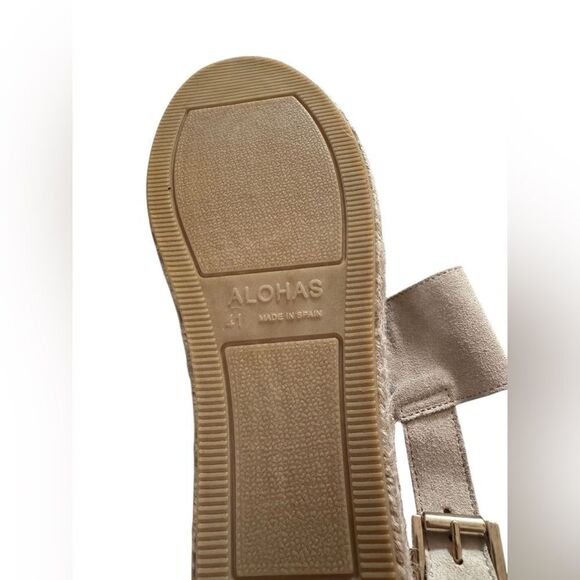 Alohas Women's Double Strap Leather Espadrilles beige 41 NWOT - Picture 7 of 7